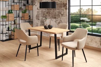 Essgruppe A59, Tischgruppe, Esszimmer Set , Esstisch mit 4 Stühlen-Farbe wählbar