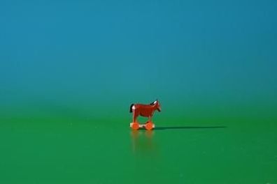 Holzfigur Reifentier Pferd Höhe 2,6cm NEU Reifenspielzeug Spielzeug Fahrtier Holz