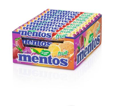 Mentos Frucht Kaubonbons 40 Rollen x 38g 1,52kg