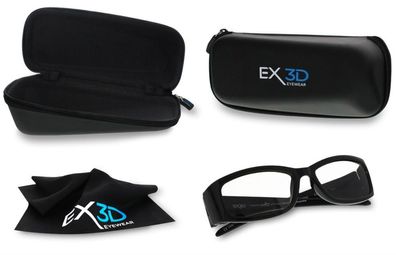 3D Brille EX3D1010/001 Polfilterbrille Sportlich Schwarz für 3D Kino Erlebnis