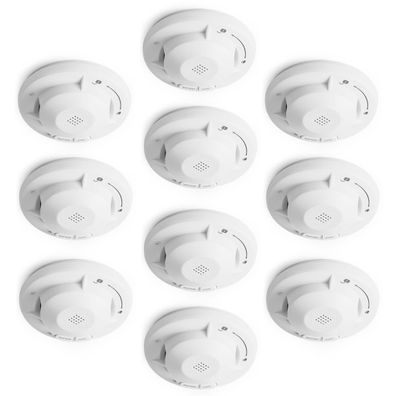 Wiltec Rauchmelder vernetzt 10x Funk Feuermelder 10 Jahre Batterie Brandmelder