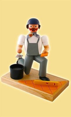 Räuchermann Fliesenleger Höhe= 18,5cm NEU Rauchfigur Rauchmann Räucherfigur