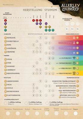 Allerley Zauberey | abwischbare Punktekarte (1 Stück)