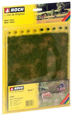 Noch 07403 Natur+ “Wiese Sommer” dreifarbig 22x20 cm + 10 Grasbüschel