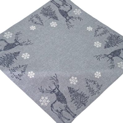 Weihnachten Tischdecke Stoff Bestickt Hirsch 85x85 Weihnachtstischdecke Landhaus