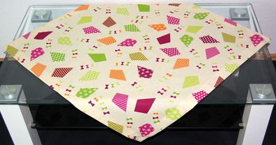 Tischdecke Mitteldecke Gelb 85 x 85 Tischdekoration Herbst Hossner Drachen Bunt