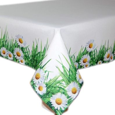 Tischdecke Groß Rechteckig Weiß Tischwäsche Stoff Pflegeleicht Unterdecke Sommer