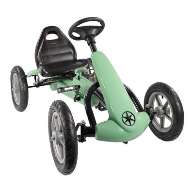 Go Kart Tretfahrzeug grün, Kinderfahrzeug ab 5 Jahre, Tretauto mit Leerlauf : grün