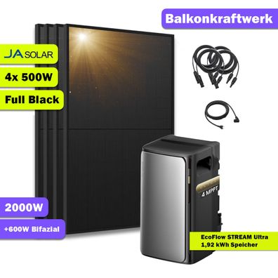 2000W Balkonkraftwerk mit Speicher – EcoFlow STREAM Ultra Komplettsystem (1,9