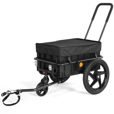 Sepnine 2 in 1 Fahrrad Lastenanhänger, Handwagen mit Schiebebügel, 40 kg Ladegewicht