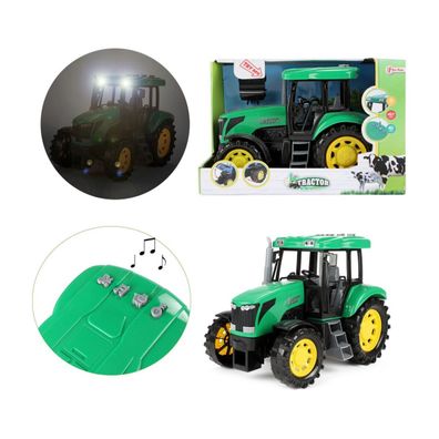 grüner Spielzeugtraktor Traktor Bauernhof Toi-Toys Tractor groß 27 cm mit Licht