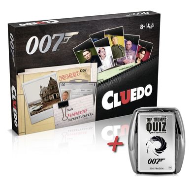 James Bond Cluedo Quiz Bundle Brettspiel & Top Trumps 007 Set Deutsch