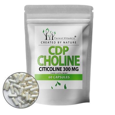 CDP Cholin 300mg - Citicolin - 60 Kapseln - Hochdosiert - Forest Vitamin