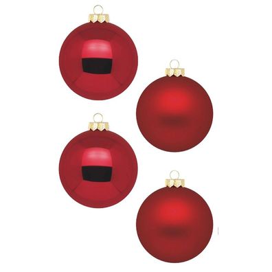 Weihnachtskugeln 12 Stk 8cm Ochsenblut
