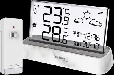 Profiline24 DE technoline WS 6782 Funkwetterstation | Stationsbasis in Marmor-Optik