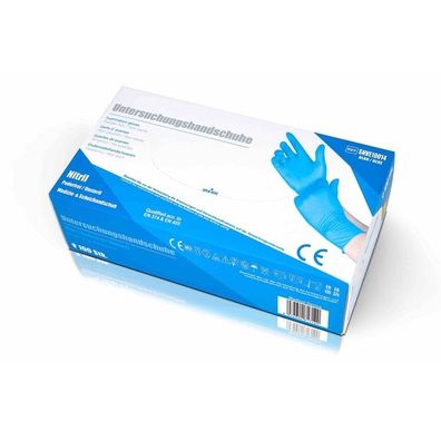 Nitril-Handschuhe Blau – puderfrei, latexfrei | 100 Stk