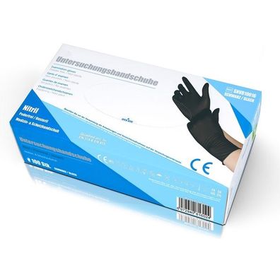 Nitril-Handschuhe Schwarz – puderfrei & latexfrei | 100 Stk