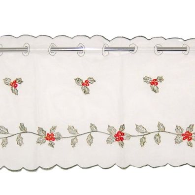 Scheibengardine Weihnachten 30x120 Kurzgardine Panneau Bestickt Weihnachtsgardine