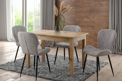 Essgruppe A13, Esszimmer Set , Esstisch-Ausziehbar mit 4 Stühlen- Farbe wählbar