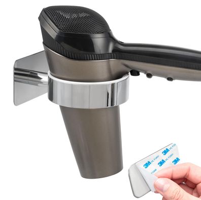 bremermann Bad-Serie Lucente TAPE - Haartrocknerhalter mit Klebepad, verchromt