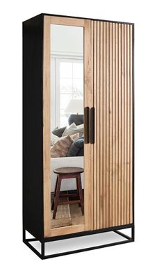Garderobenschrank 88x190cm 'Namibia' Eiche & Mango schwarz