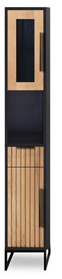 Badhochschrank 30x190cm 'Namibia' Eiche & Mango schwarz