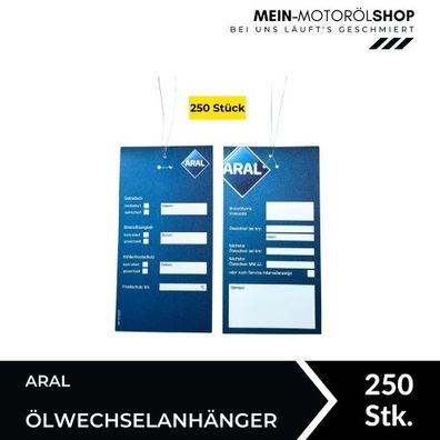 Aral Oil Change Label (Ölwechselanhänger) 250 Stück