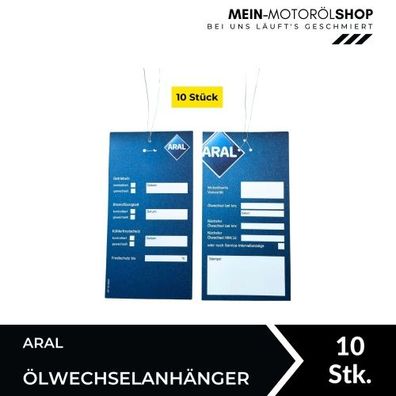 Aral Oil Change Label (Ölwechselanhänger) 10 Stück