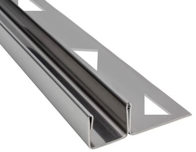 Glaszentrum Hagen - 2440x12.5x9 mm U Edelstahl Wandprofil - Bodenprofil - Fliesenprof