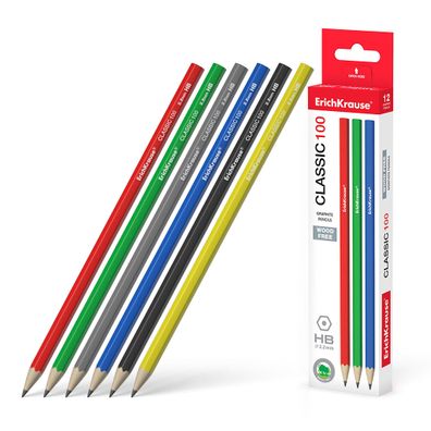 Bleistift Classic 100 HB Kunststoff Graphit Sechskantstift 12er Pack