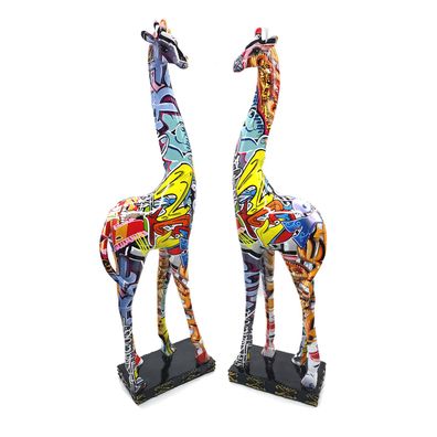 Casablanca Skulptur, Giraffe, "Street Art", Graffiti, Kunstharz, mehrfarbig, , 2