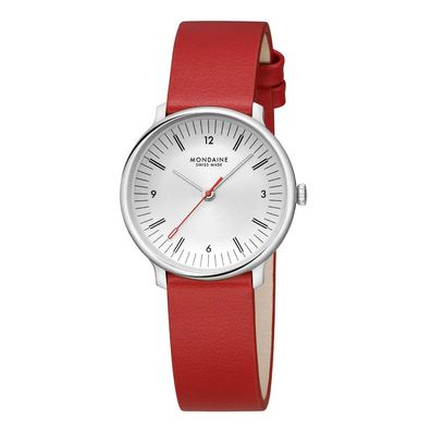 Mondaine Armbanduhr MLE.33110. LCV Doppio Saphirglas, 33mm, Veganes Traubenleder