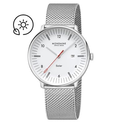 Mondaine Armbanduhr MLE.41910. SM SOLAR Doppio Saphirglas, 41mm, Milanaise