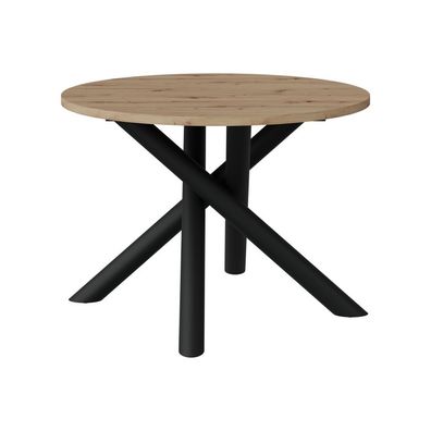Olo Eiche Artisan runder Tisch Metallbeine für Esszimmer