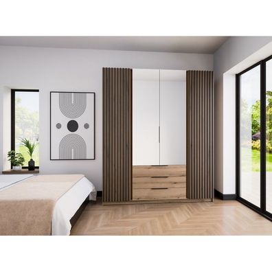 Grand 05 Kleiderschrank mit Lamellen und geräumigen Regalen