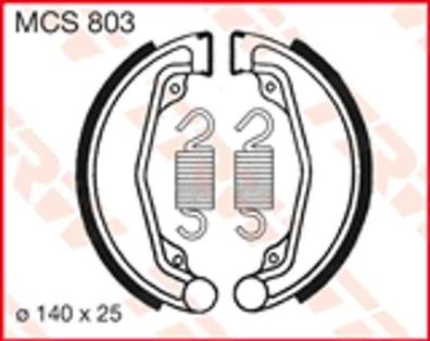 MCS803 Bremsbacken 140x25 Honda 125 185 200 250 CM 250 CL 250 XL