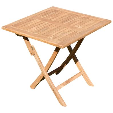 ALEOS. TEAK Klapptisch Holztisch Gartentisch Garten Tisch 80x80 cm JAV-AVES Holz