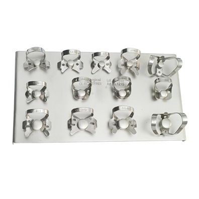 Kofferdamklemmen-Tablett, Mit 13 Klemmen
