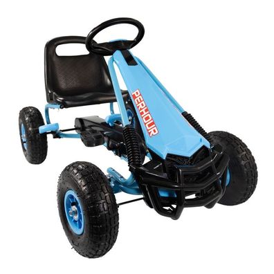 Go Kart Tretfahrzeug blau mit Luftreifen, Kinderfahrzeug ab 3 Jahre : Blau