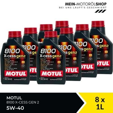 Motul 8100 X-cess GEN2 5W-40 8x1 Liter