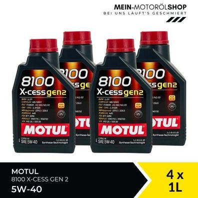 Motul 8100 X-cess GEN2 5W-40 4x1 Liter