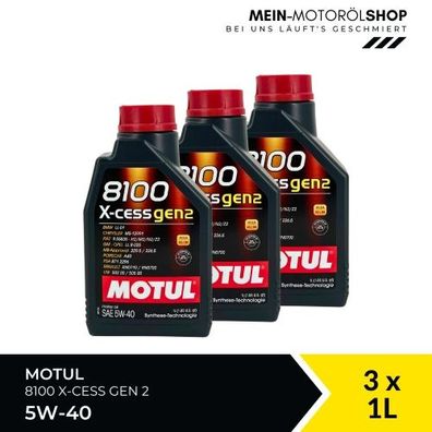 Motul 8100 X-cess GEN2 5W-40 3x1 Liter