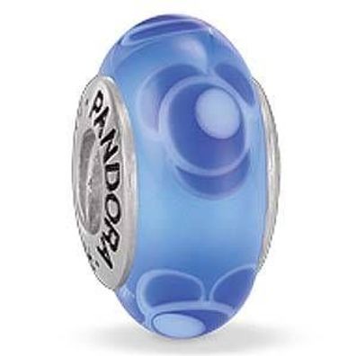 Pandora Blumen Blau, Charm aus Murano-Glas 79644