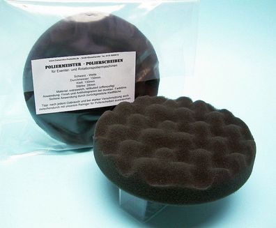 Polierschwamm, Polierscheibe, schwarz 150mm Waffel, extra weich, für Hochglanz