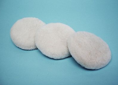 Polierscheibe Lammfell, 80mm, 3 Stück, Autopolitur, echtes Neuseeland Lammfell