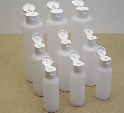 50-100-250ml, PE Flaschen mit Klappdeckel, je 3 Stück, 9 Dosierflaschen im Set