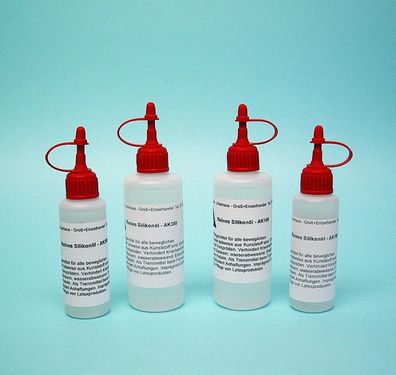 50ml Silikonöl, Viskosität 100, Dosierflasche mit langer Tülle, Kunststoffpflege