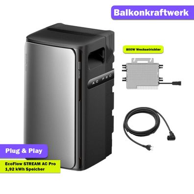 EcoFlow STREAM AC Pro – 800 W Balkonkraftwerk mit Solarspeicher, Wechselricht