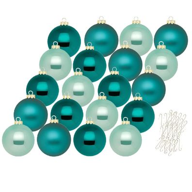 Weihnachtskugeln 20 Stk 6cm Green Emerald mit Haken