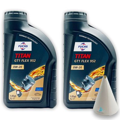 2 L Fuchs Titan Gt1 Flex 952 0W-20 | MB 229.71 | OPEL OV0401547 | STJLR.03.5006